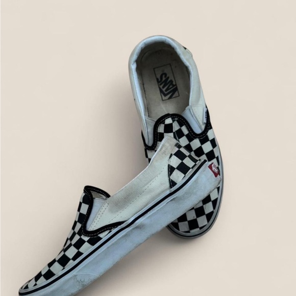 Vans Black and White Checkered Slip-On Sneakers - Picture 2 of 6